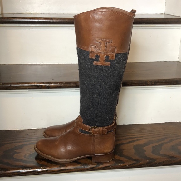 Tory Burch Wool and Leather Knee High Riding Boots Size 7 - Picture 3 of 12